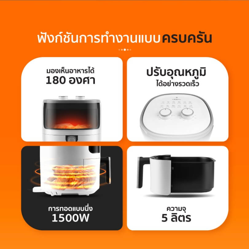 หม้อทอดไร้น้ำมัน SCE Plus รุ่น Z-LED5 สีขาว